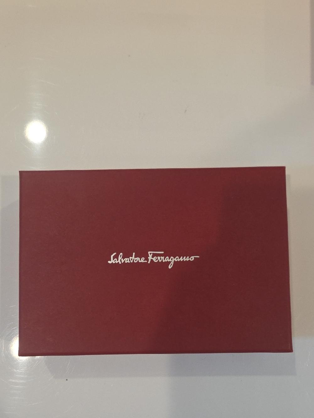 Salvatore Ferragamo Burgundy Box with White Logo